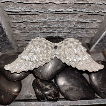 Kerámia angyalszárny: szürke-ezüst III.